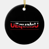 UEqualsU HIV検出不可能なタイポグラフィアート セラミックオーナメント (正面)