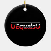 UEqualsU HIV検出不可能なタイポグラフィアート セラミックオーナメント (裏面)