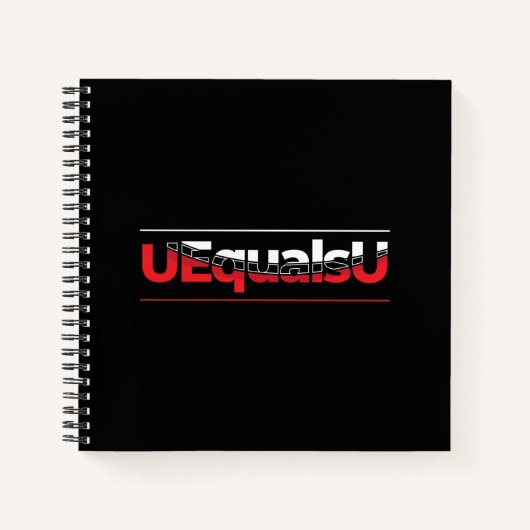 UEqualsU HIV検出不可能なタイポグラフィアート ノートブック (正面)