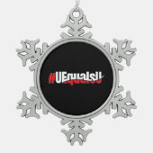 UEqualsU HIV検出不可能な非透過芸術 スノーフレークピューターオーナメント (正面)