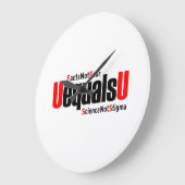 UEqualsU HIV Science Not Stigma ラージ壁時計 (傾斜)