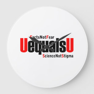 UEqualsU HIV Science Not Stigma ラージ壁時計