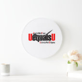UEqualsU HIV Science Not Stigma ラージ壁時計 (ホーム)