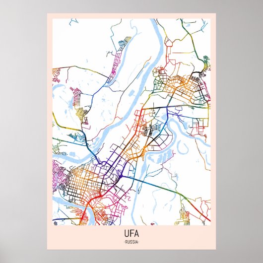 Ufa Russia City Map ポスター (正面)