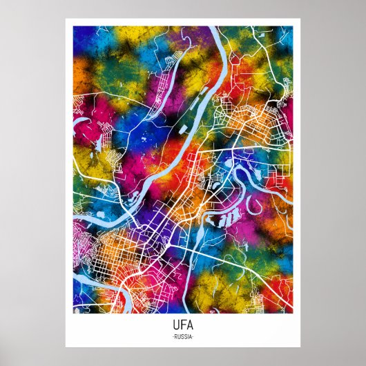Ufa Russia City Map ポスター (正面)