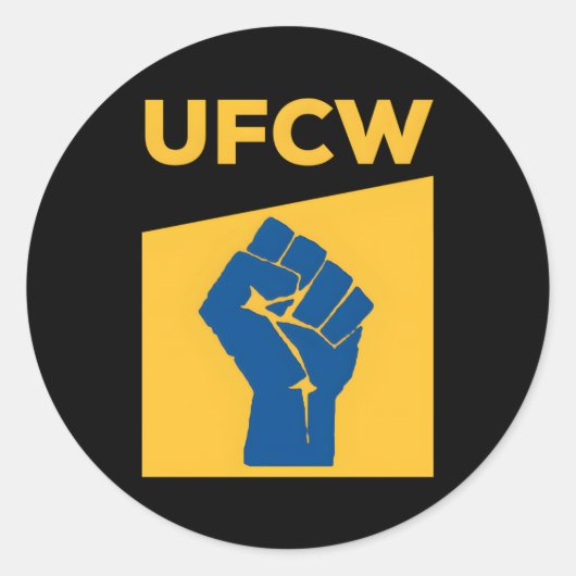 Ufcw拳ストライキに抵抗 ラウンドシール (正面)