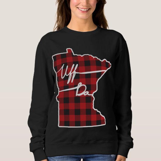 Uff Da Buffalo Plaid Minnesota スウェットシャツ (正面)