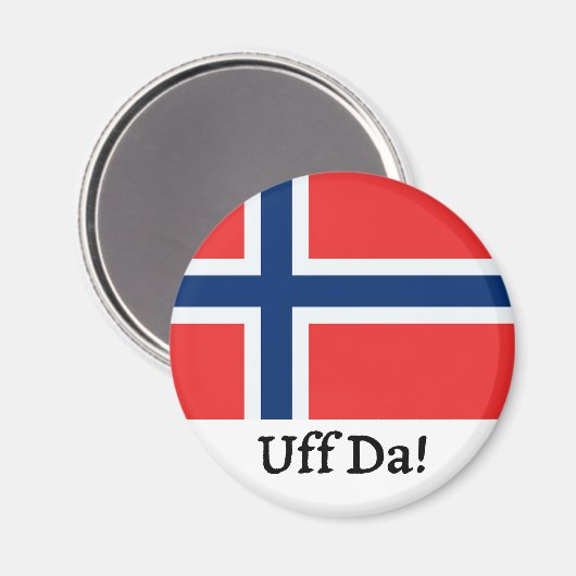 Uff Da Norwegian Flag Magnet マグネット (正面/裏面)