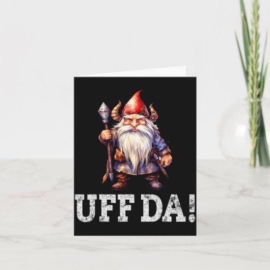 Uff Da Norwegian Quote Scandinavian Viking Gnome  カード (正面)