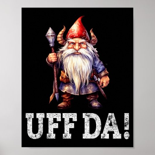 Uff Da Norwegian Quote Scandinavian Viking Gnome  ポスター (正面)