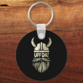 Uff Da Norwegian Quote Scandinavian Viking Helmet  キーホルダー (正面)
