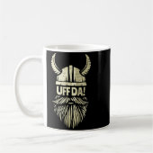 Uff Da Norwegian Quote Scandinavian Viking Helmet  コーヒーマグカップ (左)