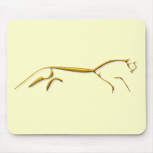 Uffingtonの馬の金ゴールドのmousepad マウスパッド (正面)