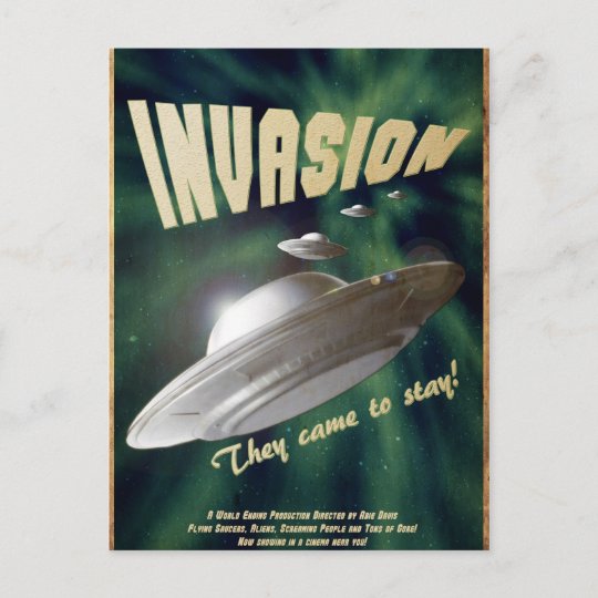 Ufoの侵入 ヴィンテージの映画のポスター ポストカード Zazzle Co Jp