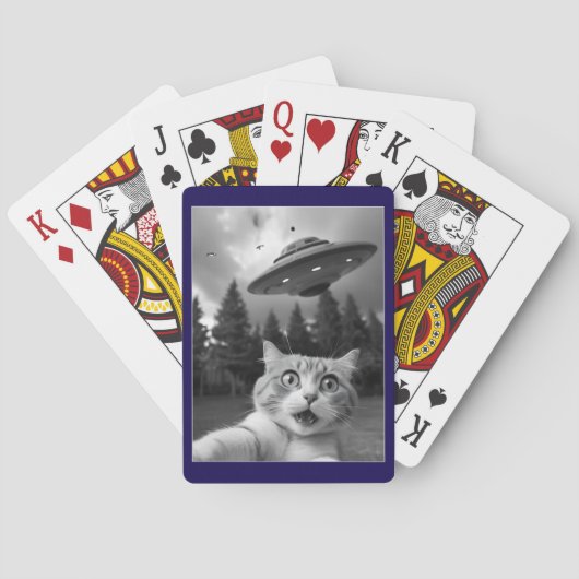 UFOおもしろいエイリアンドローンの猫セルフィー トランプ (裏面)