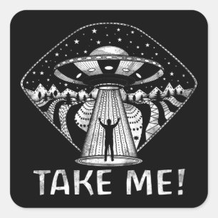 UFOおもしろいエイリアン誘拐陰謀が私を引き受ける スクエアシール