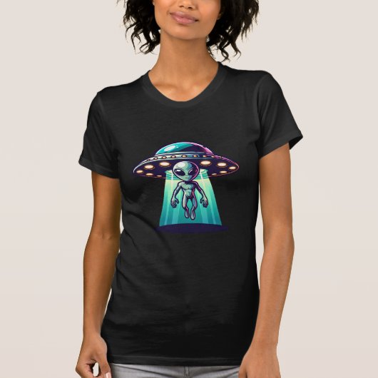 UFOおよびエイリアンの拡大 Tシャツ (正面)