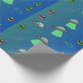 UFOおよびエイリアン包装紙 ラッピングペーパー (角)