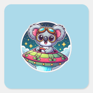 UFOかわいいコアラ スクエアシール