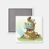 UFOか来ら出てくるカエル マグネット (正面/裏面)