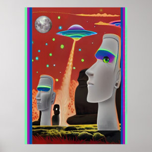 UFOがモアイを動かす ポスター