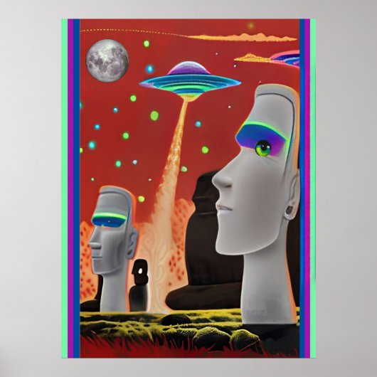 UFOがモアイを動かす ポスター (正面)
