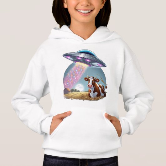 UFOが牛を誘拐し、ビームは火花で作られた (正面)