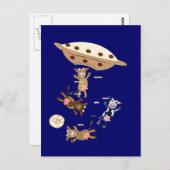 UFOが牛を誘拐する ポストカード (正面/裏面)