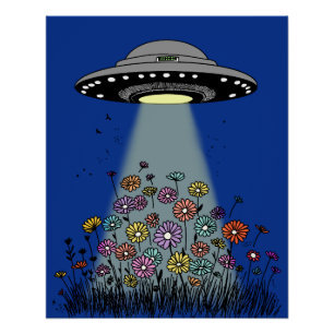 UFOが花を咲かせる ポスター