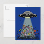 UFOが花を咲かせる ポストカード (正面/裏面)