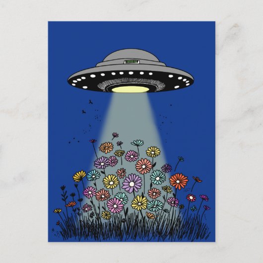 UFOが花を咲かせる ポストカード (正面)