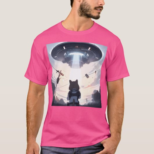Ufoが飼っている猫 Tシャツ (正面)