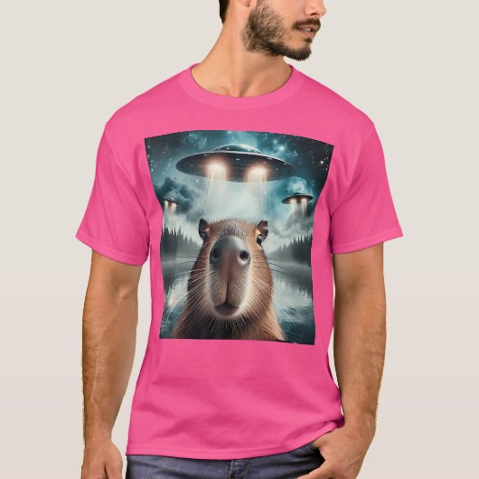 Ufoとのキャピバラセルフィー Tシャツ (正面)