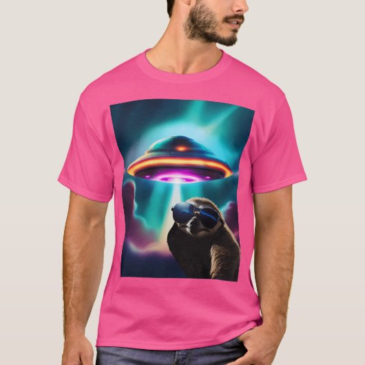 Ufoとのナマケモノのセルフィ Tシャツ (正面)