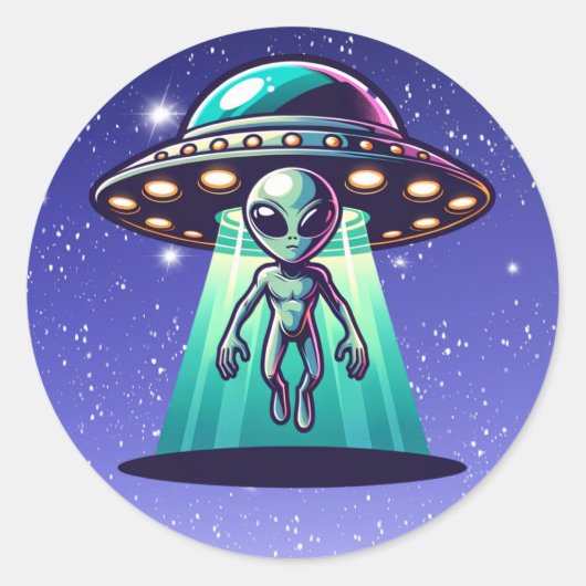 UFOとの愛アートエイリアン ラウンドシール (正面)