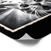 UFOとの猫のセルフィー _ 面白いエイリアンと猫 ポスター (角)