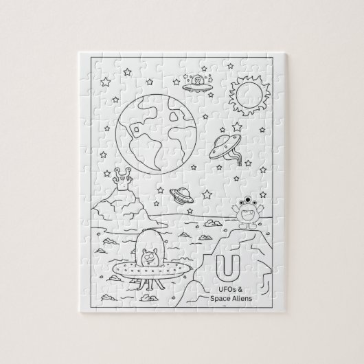 UFOとエイリアン ジグソーパズル 20.3×25.4cm 110ピース (縦)