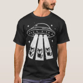 UFOにさらわれた猫 Tシャツ (正面)