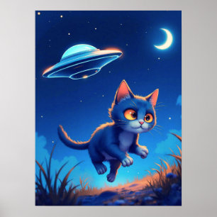 UFOに追いかけられた可愛い子猫 ポスター