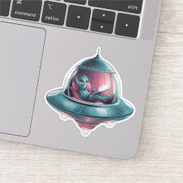 UFOのおもしろいエイリアン シール