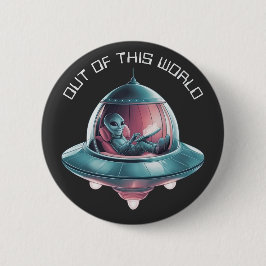UFOのおもしろいエイリアン 缶バッジ
