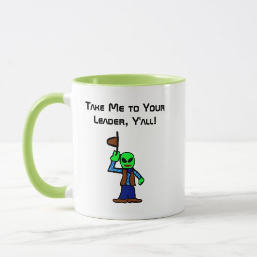 UFOのおもしろい誘拐とカウボーイエイリアン漫画 マグカップ (左)
