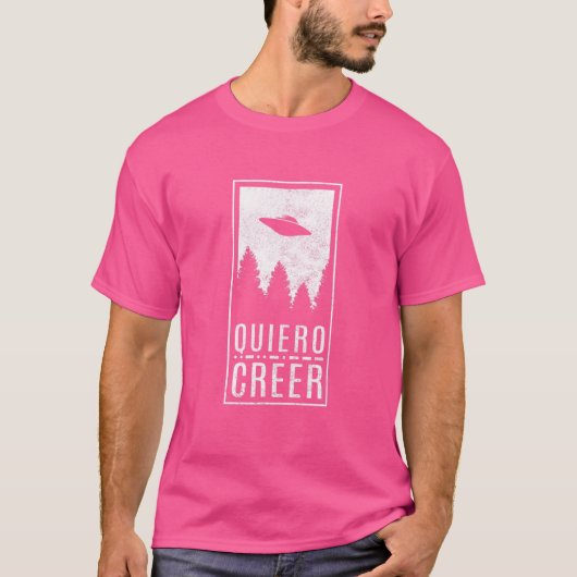 Ufoのエイリアン信じハンターが欲しい飛んでいる Tシャツ (正面)