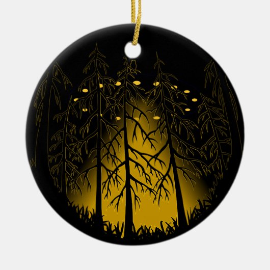 UFOのオーナメントのカッコいいUFOの装飾はギフトをカスタマイズ セラミックオーナメント (正面)