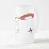 UFOのスタジオのマグ フロストグラスビールジョッキ (正面右)