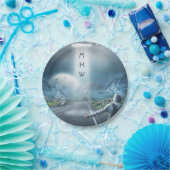 UFOのヒッチハイカーのカスタムなモノグラムの紙皿 ペーパープレート (パーティー)