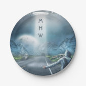 UFOのヒッチハイカーのカスタムなモノグラムの紙皿 ペーパープレート (正面)