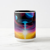 UFOのファンタジー世界 ツートーンマグカップ (中央)