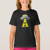 UFOの信じエイリアン宇宙船Tシャツに乗った Tシャツ (正面)