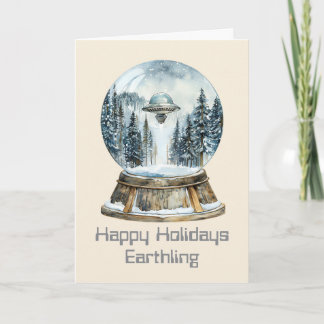 UFOの冬の風景 クリスマスカード